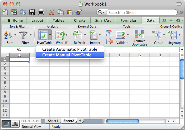create pivot table in excel for mac 2016